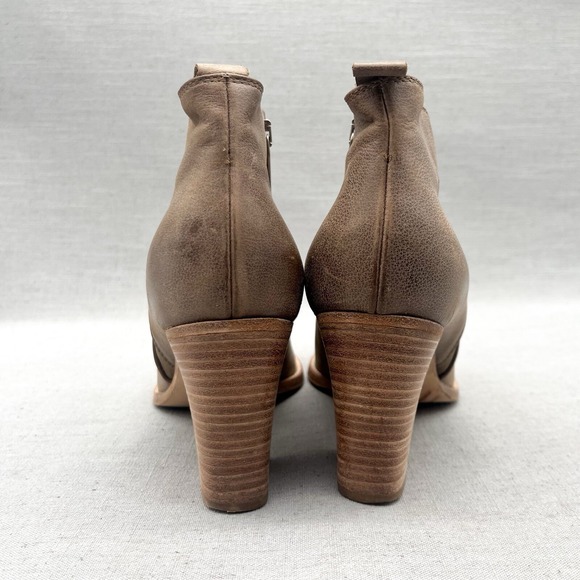 Aquatalia Boots Womens 10 Fiddle Bootie Shoes Light Brown Leather Chunky Heel - Picture 6 of 11